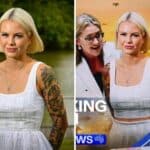 Original image of Georgie Purcell (left) versus photoshopped image by Nine News.