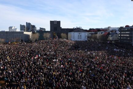 Women in Iceland strike for gender equality