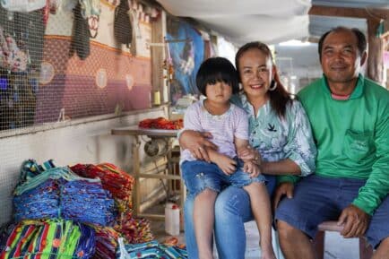 Ning, who received a loan from Lendwithcare, and her family in Thailand.