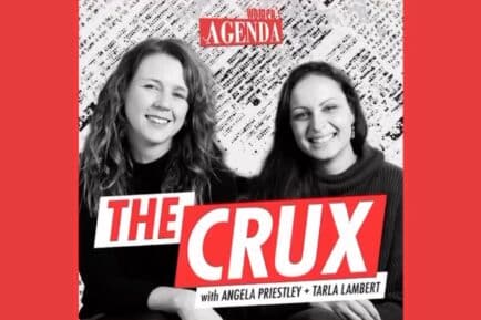 The logo of the Women's Agenda weekly podcast, The Crux.