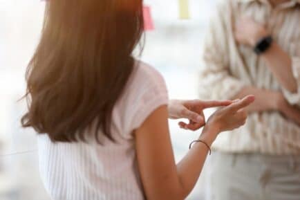 Stock image: employee complaining to employer